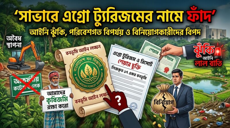 সোনার বাংলা গড়ার নামে পরিবেশ বিপর্যয়: সাভারের কামালপুরে বন ও কৃষিজমি গিলে খাচ্ছে তথাকথিত রিসোর্ট